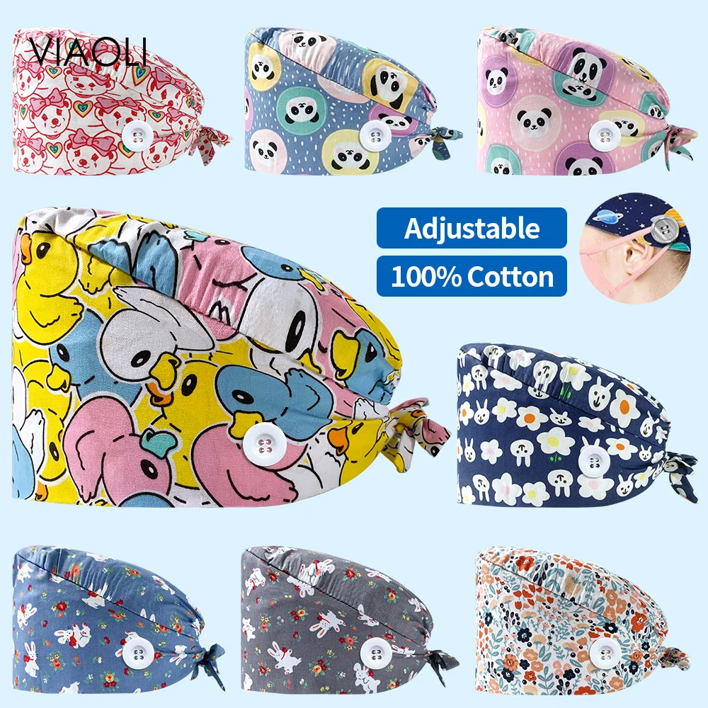 

Wholesale Dentist Scrub Caps Animal Printing Operating Room Nurse Accessories Pet Clinic Veterinary Pharmacy Work Surgicals Hats