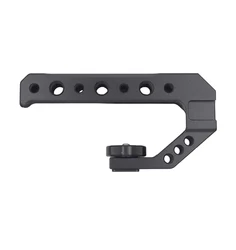Camera Top Handle Grip with Cold Shoe Mount and Stabilizer Attachment (Black)