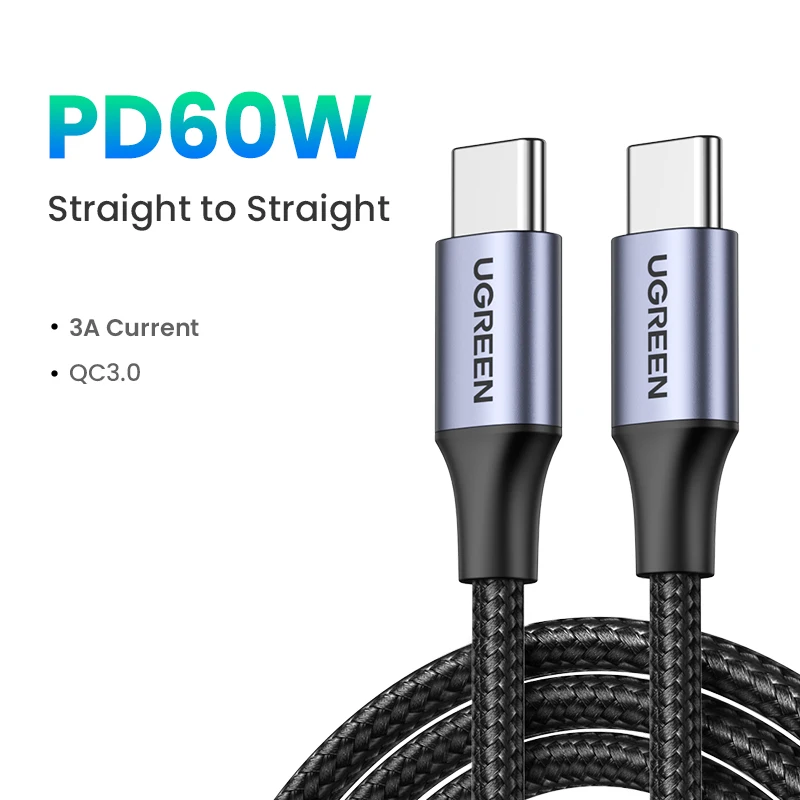 High-Speed USB-C to USB-C Charging Cable, 100W Power Delivery, 3A Fast Charging