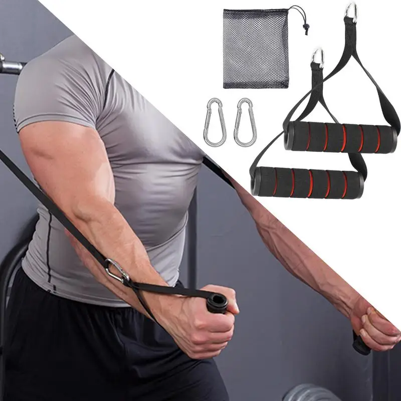 Exercise Handles 2pcs Portable Cable Handles For Exercise Bands D Handle Cable Attachment Workout Accessories Grips