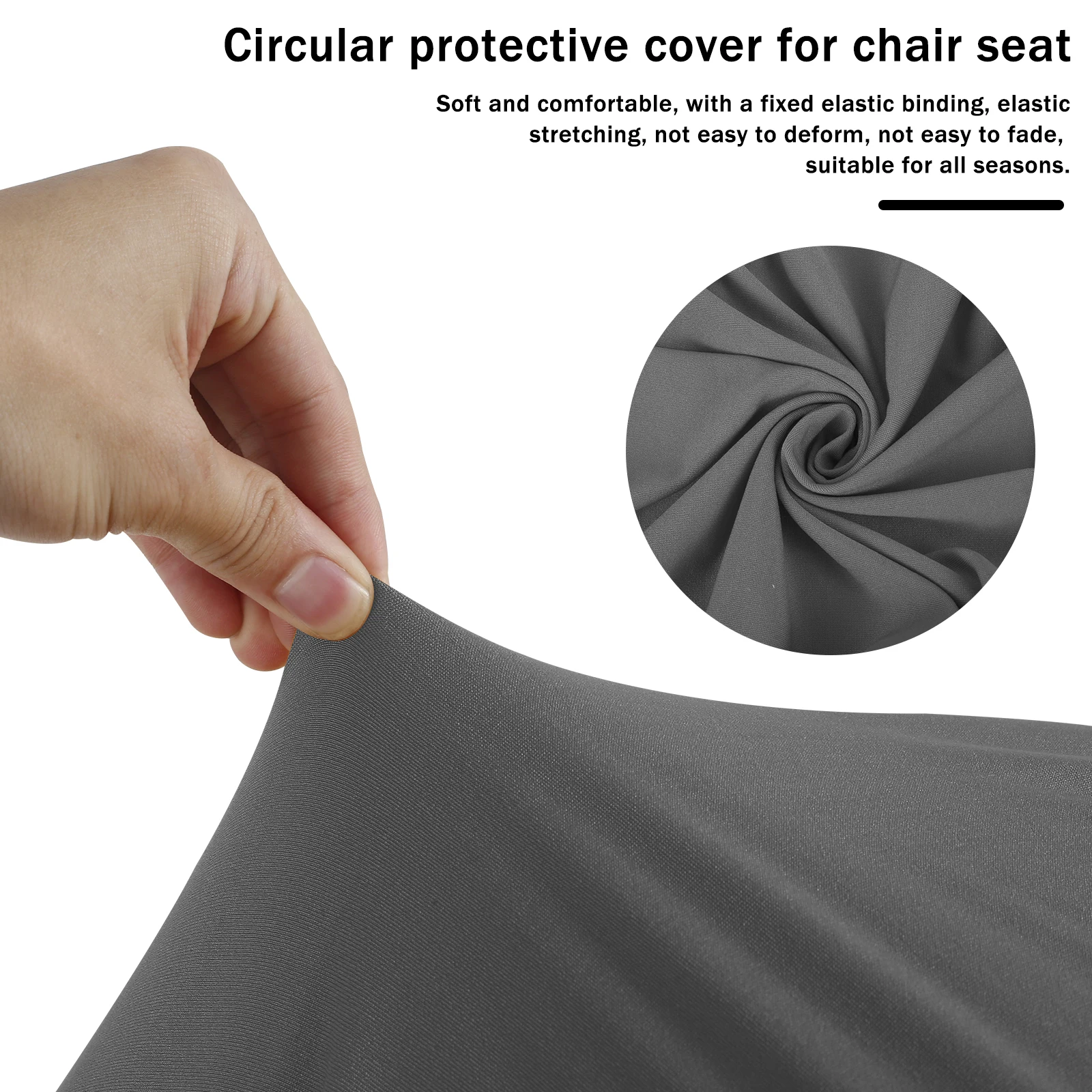 8Pcs Round Bar Stool Cover Polyester High Stretchy Round Seat Cover with Elastic Edge Machine Washable Chair Furniture Protector