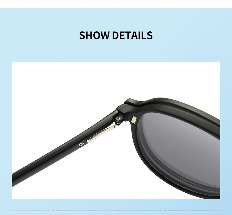 VCKA 6 In1 Pilot Polarisierte Myopie Sonnenbrille Magnetische Clip Männer Frauen Gläser Optische Verordnung Klassische Brillen -0,5_voghion.com