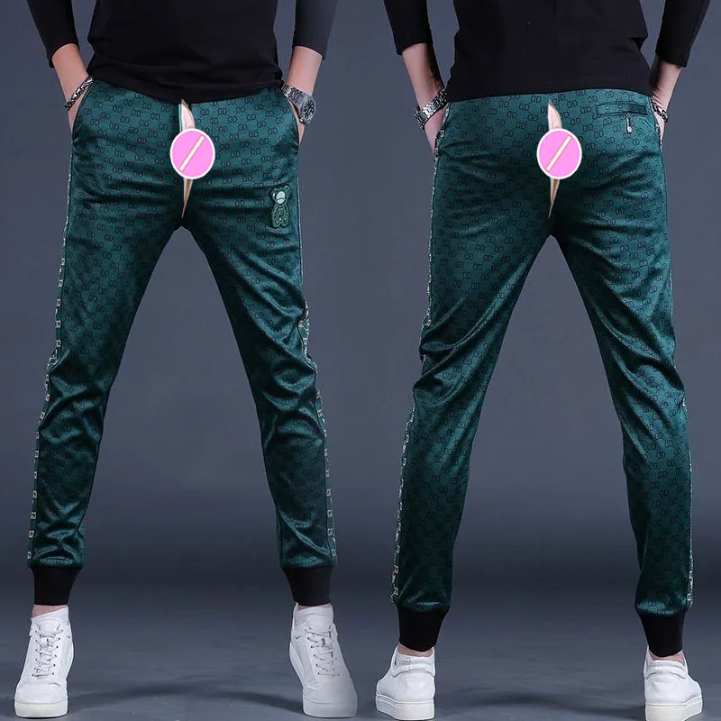 

Winter Male Casual Track Pants Outdoor Sex Open Crotch Cargo Trousers Joggers Sweatpants Sports Men's Closing Baggy Streetwear