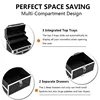 mefeir Aluminum Rolling Makeup Train Case Travel Beauty Luggage Trolley Lockable w/4 Removable Wheels & 2 Sliding Drawers 3