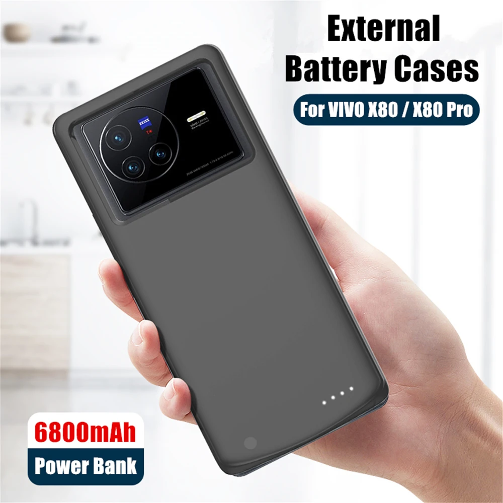 Portable Charger Case For VIVO X80 Pro Battery Cases 6800mAh External Battery Power Bank Charging Cover For VIVO X80 Power Case