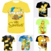 Disney The Simpsons Family Men's T Shirts 3d Printed Cartoon Graphic Summer Fashion Short Sleeve Loose Tops Tees Men Clothing 1