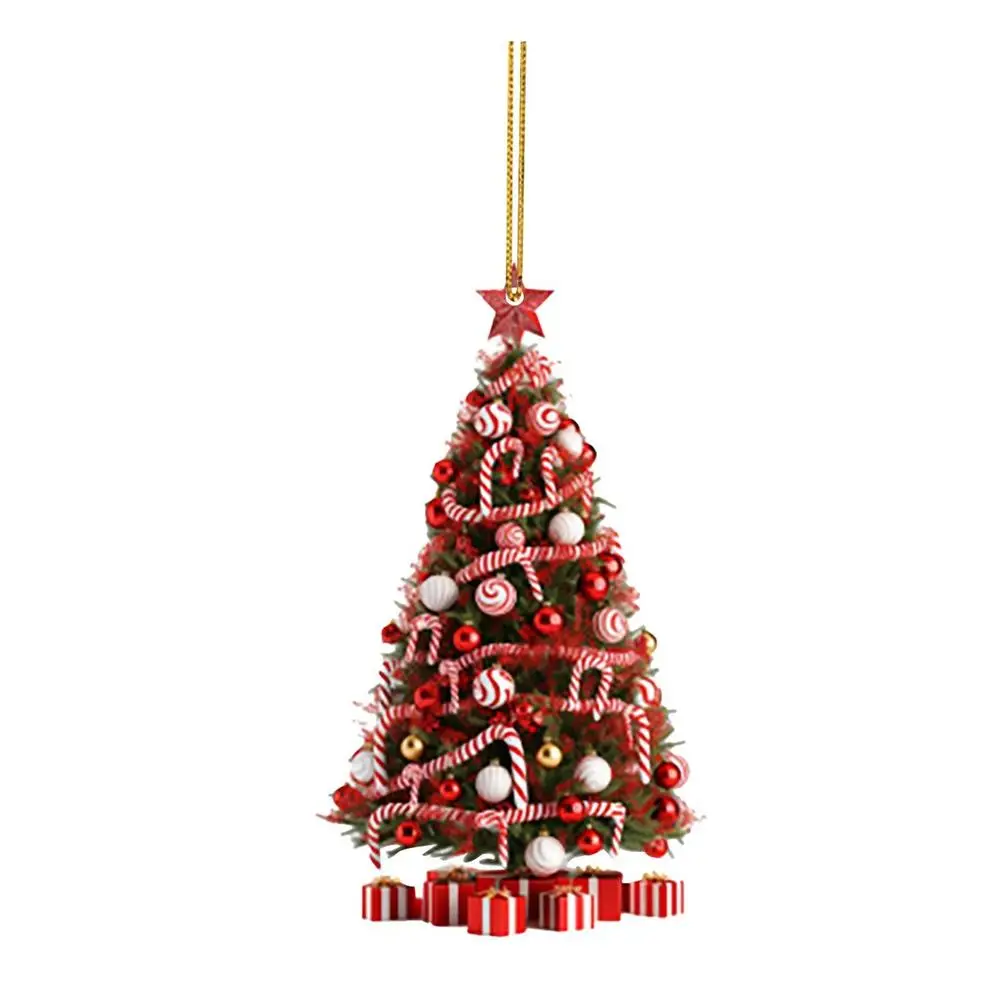 Acrylic Pet-Themed Christmas Tree Hanging Ornament - Festive 2D Design