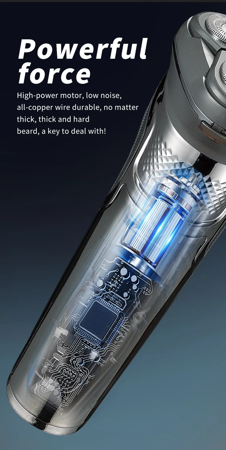 Electric Shaver For Men 3d Flexible Heads Rechargeable Trimmer_voghion.com