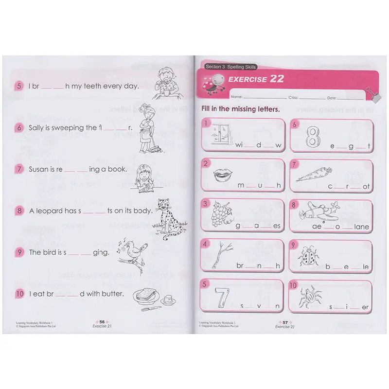 6 Books/Set Of New Edition Singapore Vocabulary English SAP Vocabulary Learning Vocabulary Homework Education for Grades 1-6