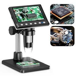 Enhanced Digital Microscope with 1600X Zoom and 1080p Display - 1600X (Silver)