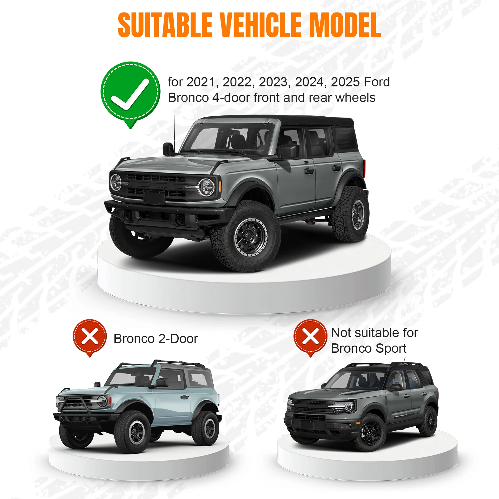 4x Front and Rear Door Bags Oxford Cloth Front Rear Door Storage Bags Organizer for Ford Bronco 4-Door 2021 2022 2023 2024 2025