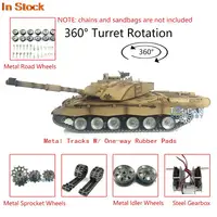 Heng Long 1/16 7.0 Customized Challenger II RC Tank 3908 Metal Tracks W/ Rubbers Steel Gearbox Idler BB Shooting Radio TH17742 1