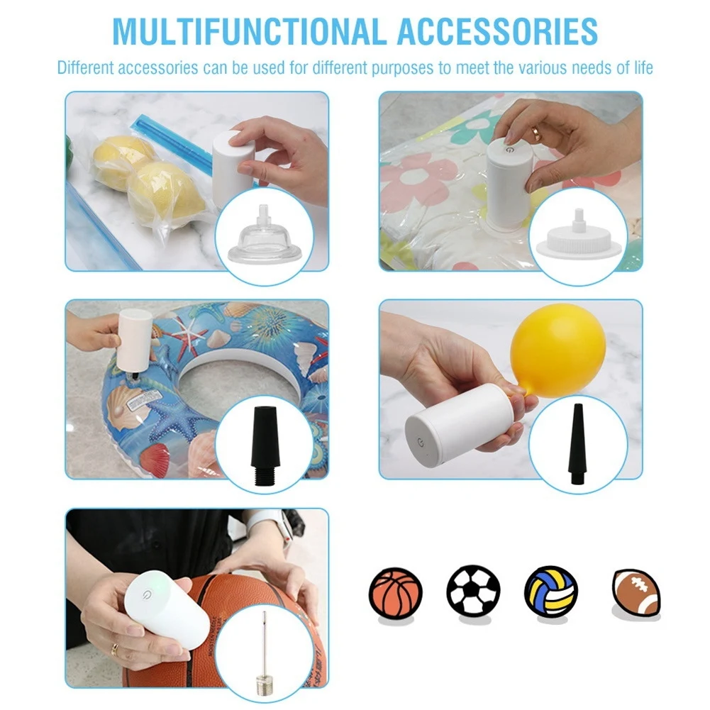 Wireless Dual-Purpose Air Pump for Food Air Extraction & Inflation Vacuum Machine,Food Saver Bags for Vacuum Sealer B HOT