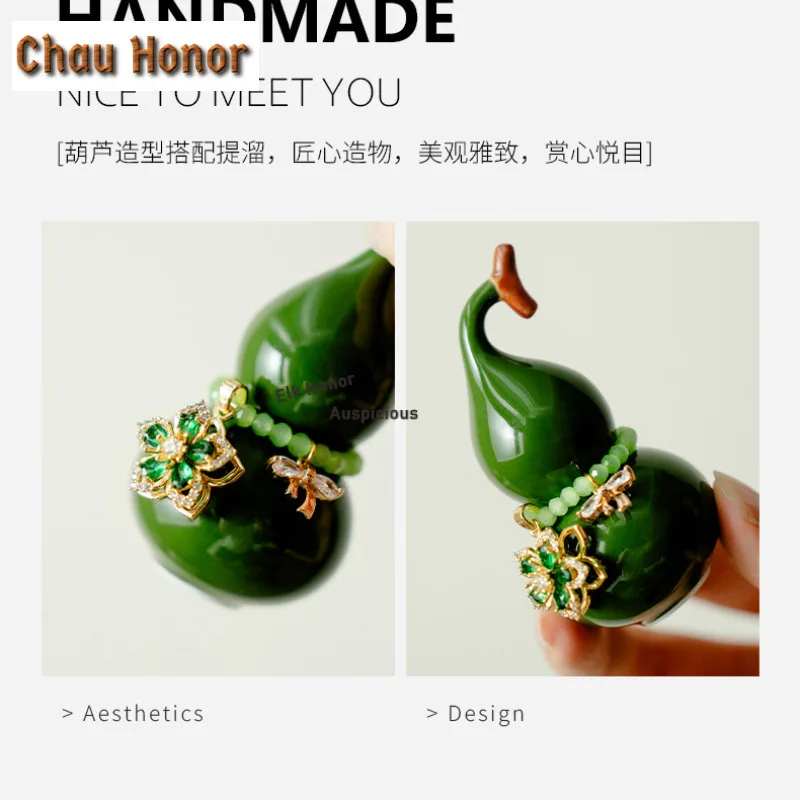 8pc/set Exquisite Eight-color Gourd Porcelain Tea Pet Handmade Fish Tank Landscaping Tea Figurine Play Toys Tea Statue Ornaments