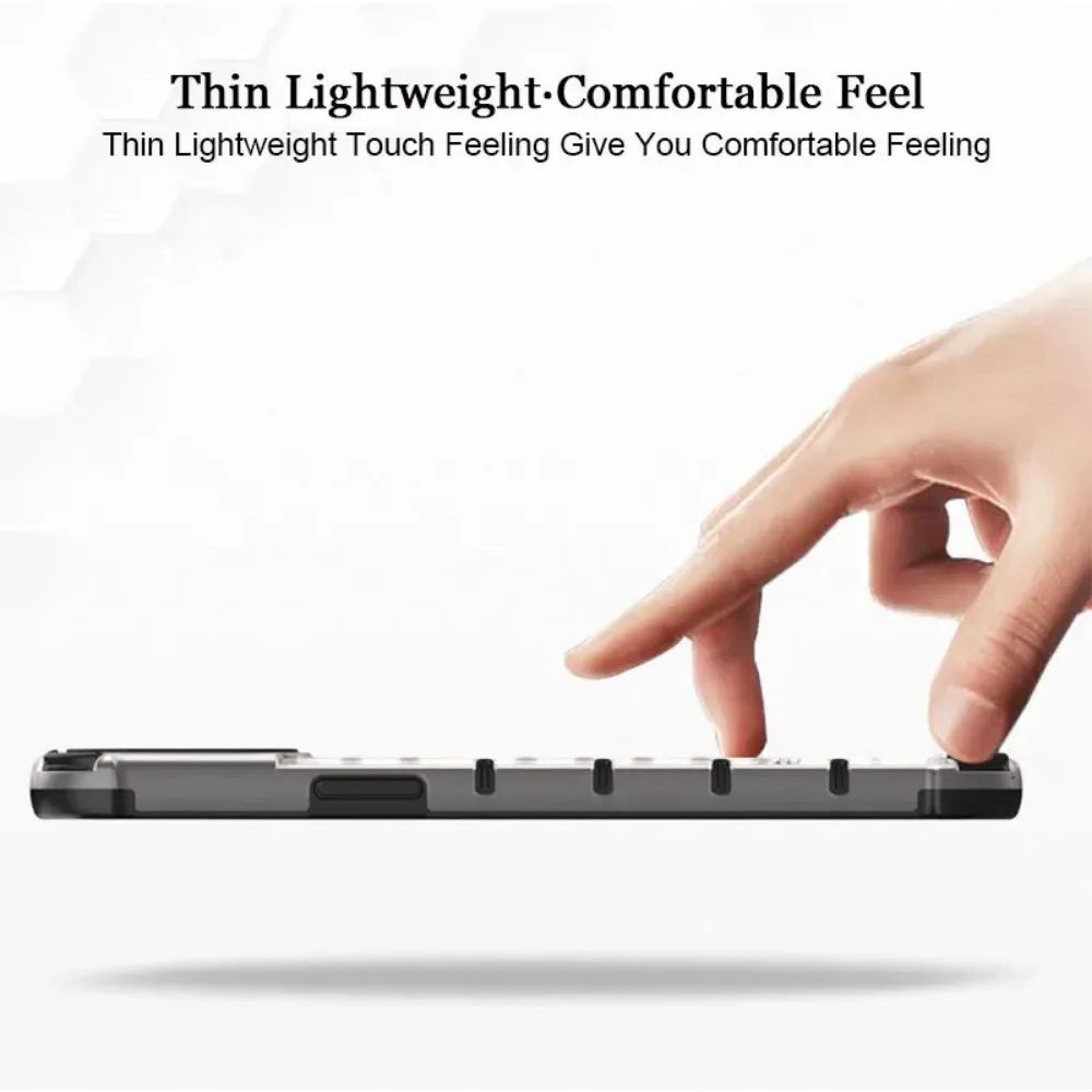 2-in-1 Full Protection Shockproof Translucent Phone Case with Hard Armor Cover