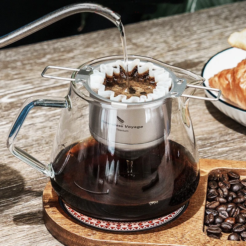 Boundless Voyage Titanium Reusable Coffee Filter Paperless Coffee Filter Metal Pour Over Maker