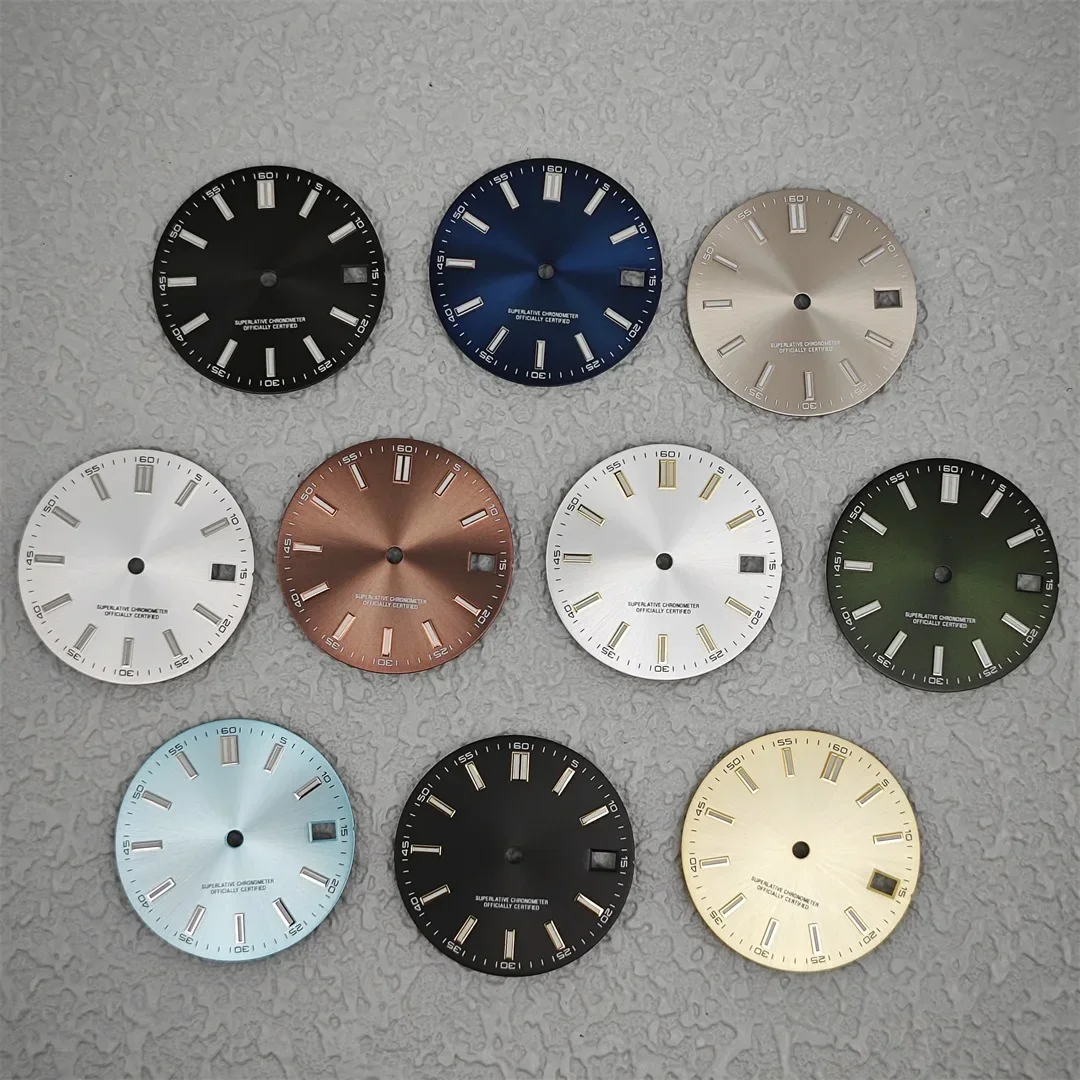 Watch Face Accessories 28.5mm Date Dial NH35 Minimalist Dial Set BGW9 Blue Luminous Watch Face Modified Watch Accessories for NH35/NH36 Movement