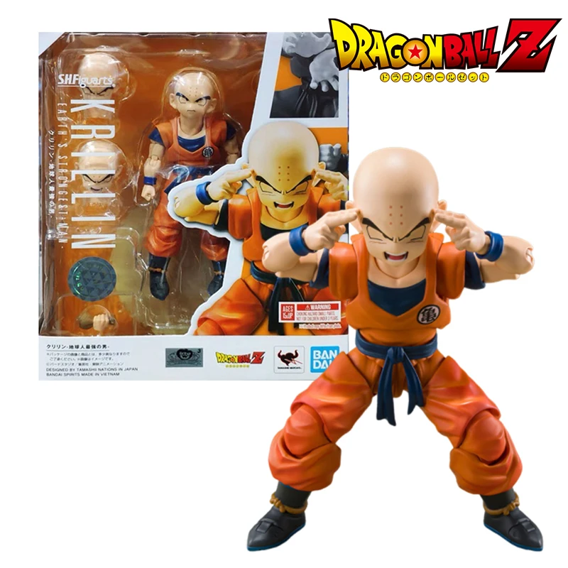 

Bandai Original S.H.Figuarts Dragon Ball Z Earth'S Strongest Man Krilin Action Figures PVC Decoration Collection Model Gifts Toy