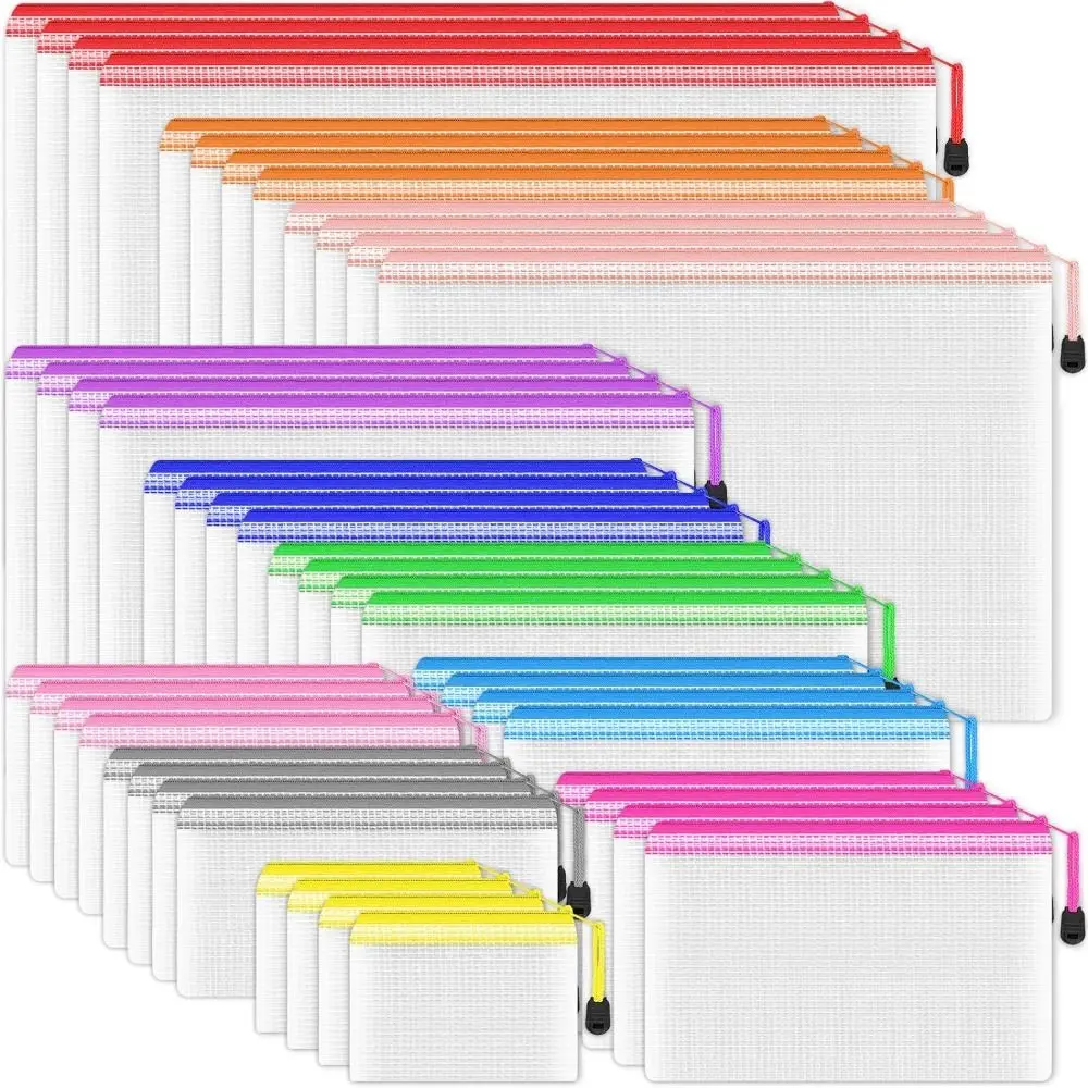 

Document Organiser Mesh Zipper Pouch Paper Organizer Large Capacity Document Folder Cosmetic Makeup Bags Storage Bag