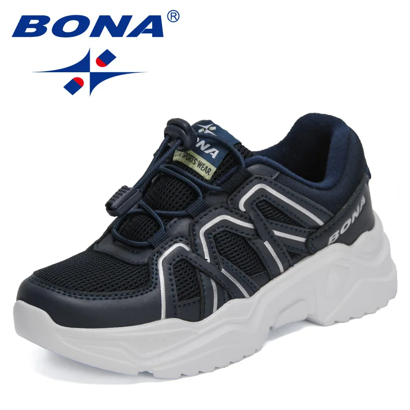 

BONA 2022 New Designers Sports Shoes Running Shoes Children Leisure Breathable Outdoor Kids Shoes Lightweight Sneakers Child