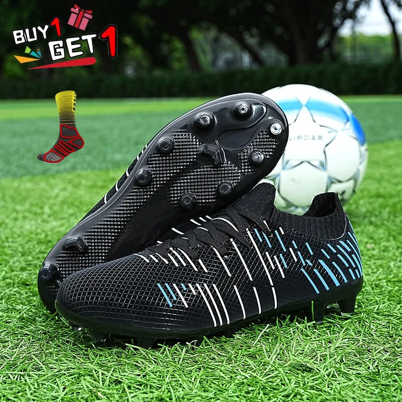 

Low Top Sneakers Men TF/FG Soccer Shoes Kids Outdoor Cleats Long Spikes Profession Football Shoes Futsal Sport Shoes Unisex