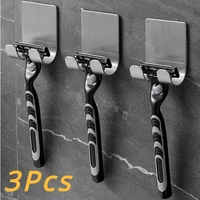 3pcs/set Razor Holder Men Shaving Shaver Razor Stand Shelf Shaving Razor Storage Rack Bathroom Hook Organizer 1