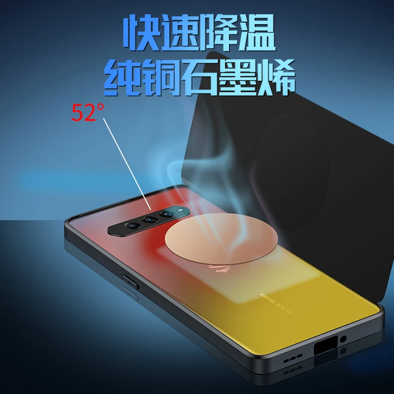 Aluminum Alloy Heat Dissipation Case for Blackshark 4 Pro Cases Graphene Cooling Red Copper Metal Cover Black Shark 4 Pro Funda