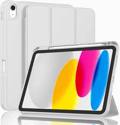 Magnetic Smart Tablet Cover with Pencil Holder and Auto Wake & Sleep Function - iPad A19 12th 2026 (GRAY)