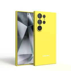 Soft Liquid Silicone Shockproof Phone Case - Thin Protective Back Cover for S22 (Yellow)