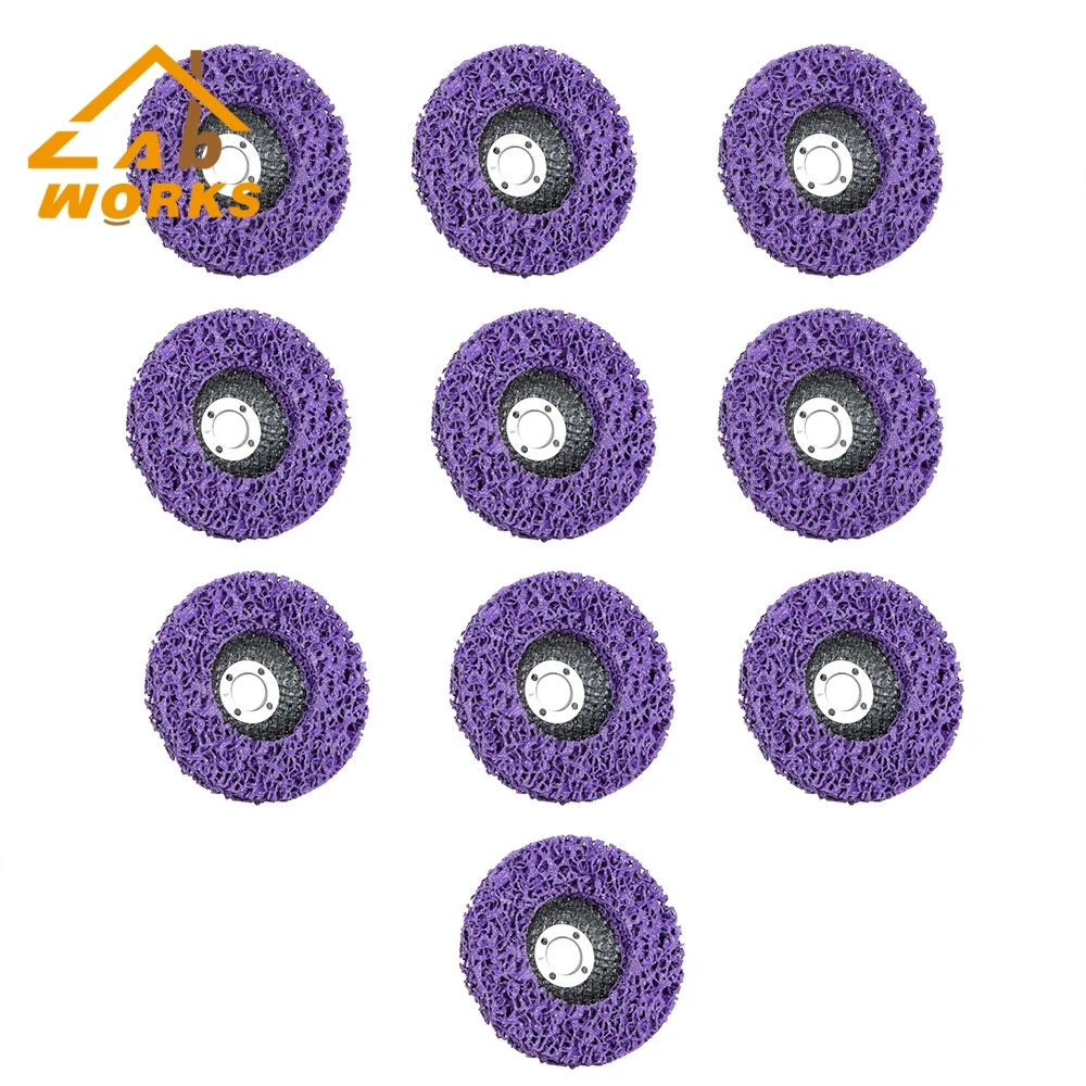 

10 Pack 4" x 5/8" Strip Discs Stripping Wheel Fits For Angle Grinders Purple