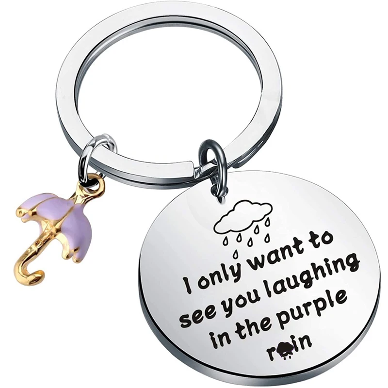 Singer Keychains Prince Fans Jewelry The Purple Umbrella Keychain Song ...