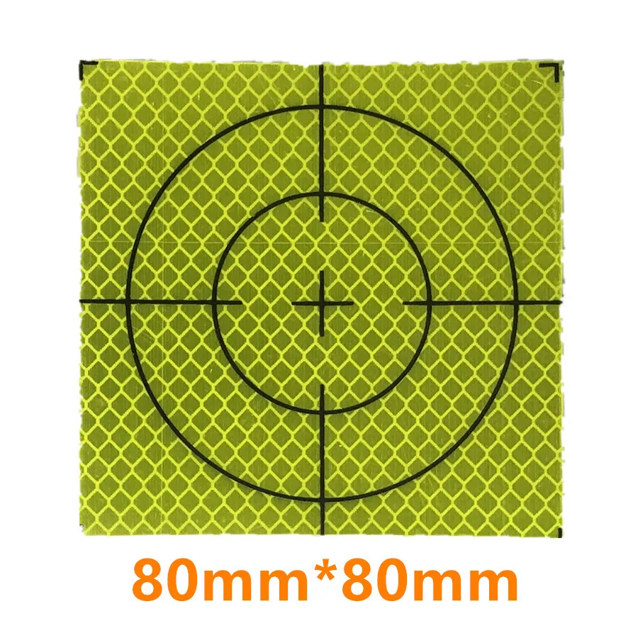 

20pcs 8cm Reflector Sheet 80*80 mm For Total Station Survey Fluorescent Green Sheet Reflective tape Sticker