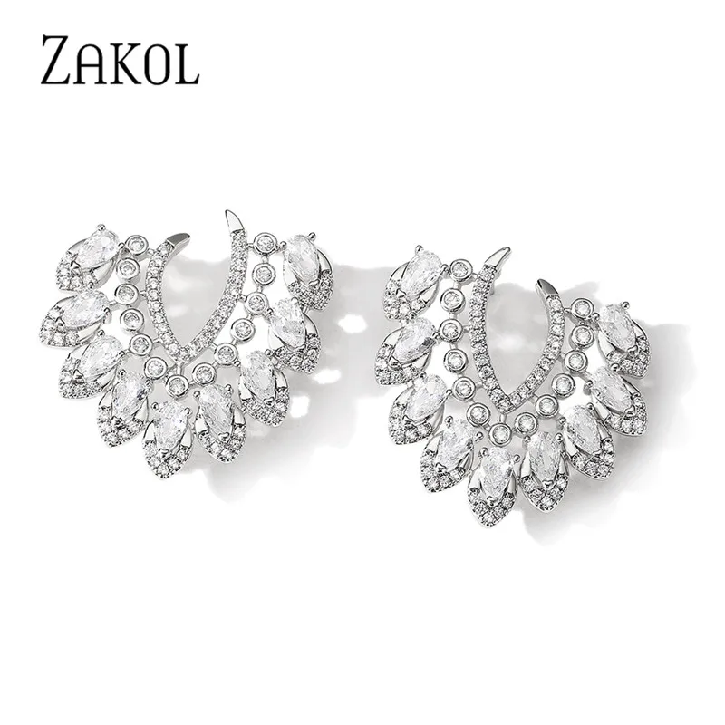 Cubic Zirconia Statement Earrings Cubic Zirconia Wedding Jewelry