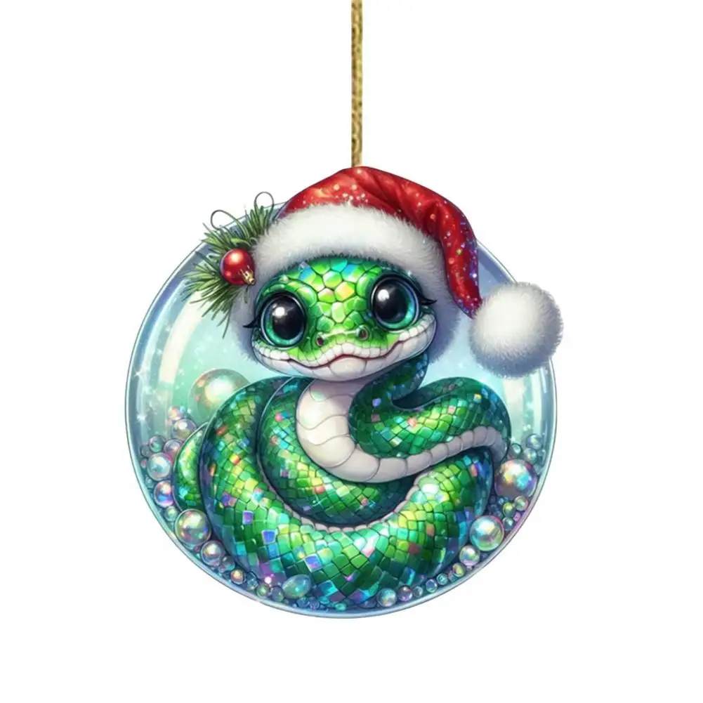 Whimsical Snake Decor Christmas Snake Decoration Festive Christmas Ornament Set Acrylic Cartoon Pendant for Tree for Home ornament crafts miniature ornament simulation snake figurine