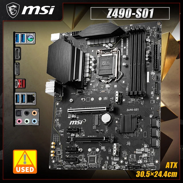 Msi-マザーボードZ490-S01,Intel z490チップセットlga 1200ソケット,10 