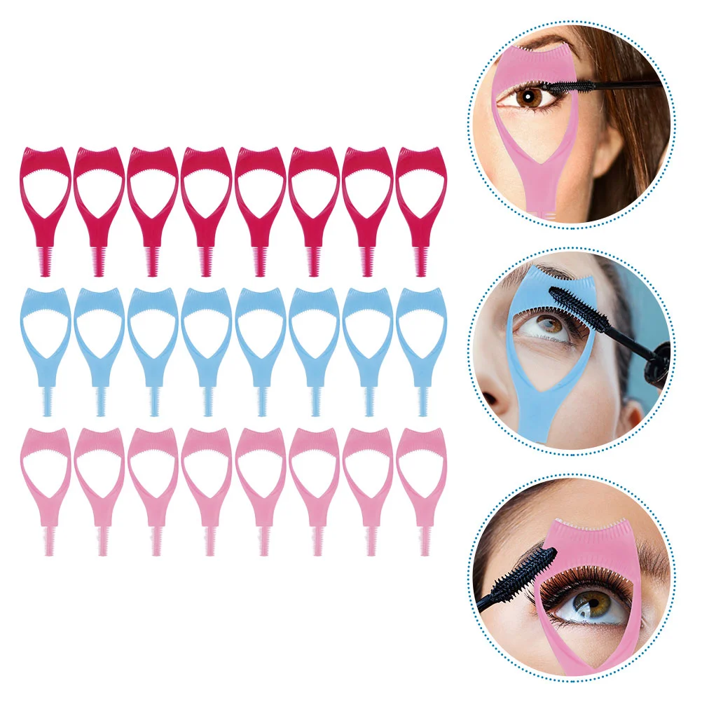 

24 Pcs Three-in-One Eyelash Card Portable Mascara Shield Applicator Assist Gadget Safety Mask Extension Aid Professional Guard
