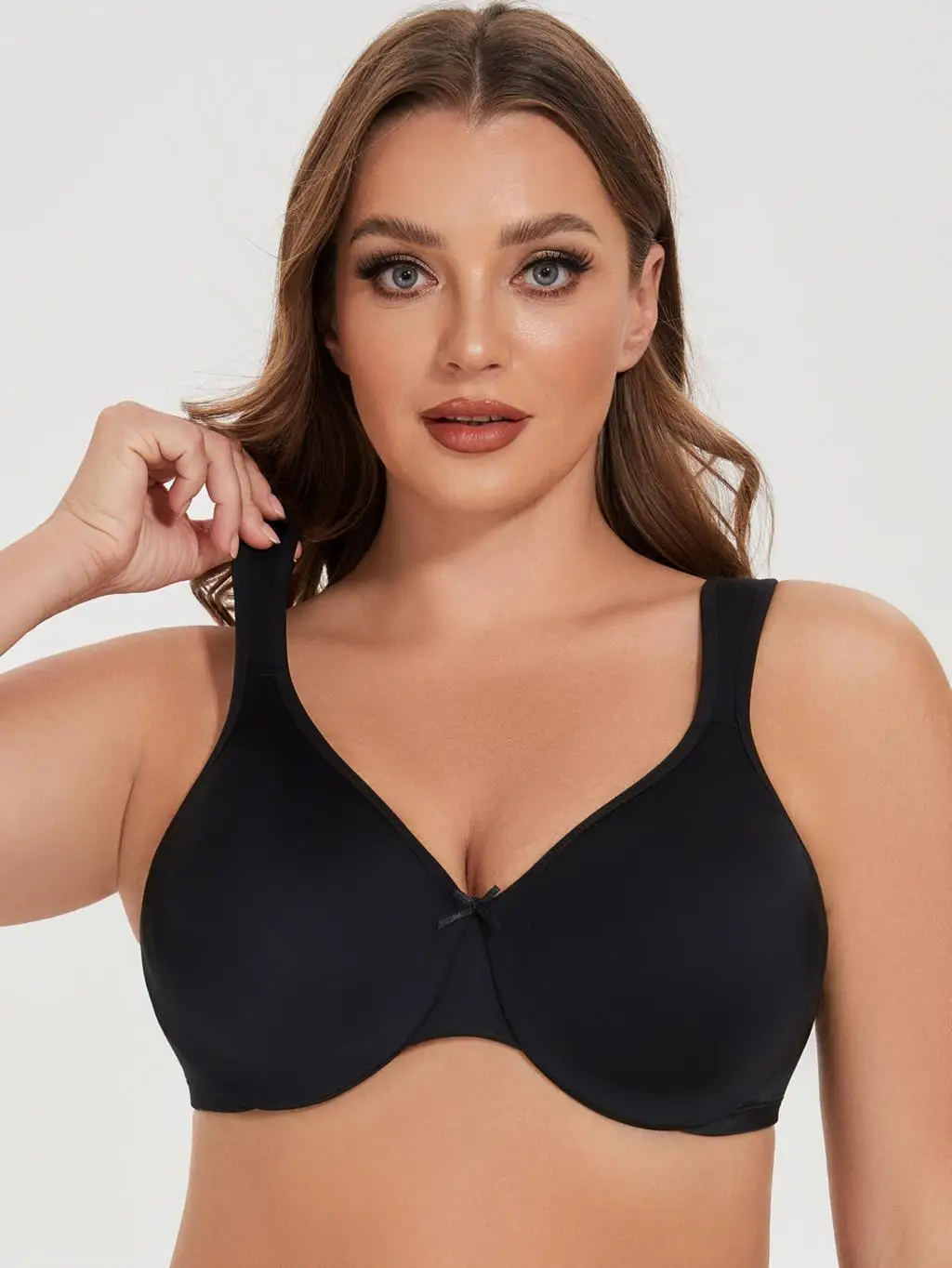 MELENECA Women's Minimizer Seamless Unlined Comfortable Plus Size Underwire Bra 6