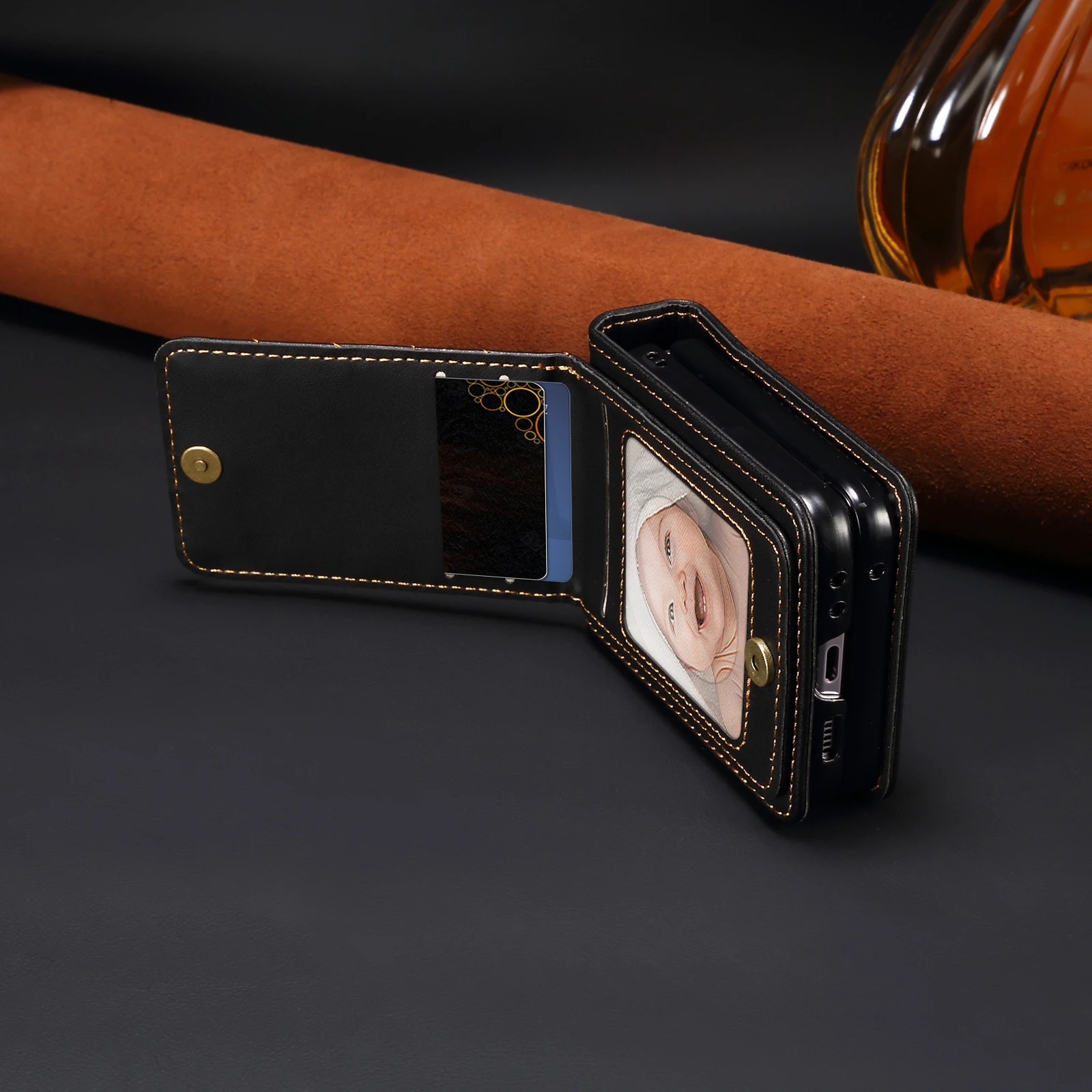Luxury V-Shaped Quilted Leather Crossbody Phone Bag with Card Holder and Adjustable Strap