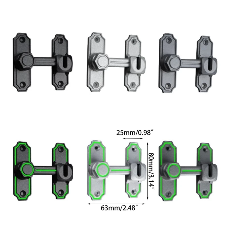 Barn Door Lock 90/180 Degree Gate Latches Zinc-Alloy Right Angle Door Lock Latch-Barn Hasp-Latch for Push-Sliding door latch