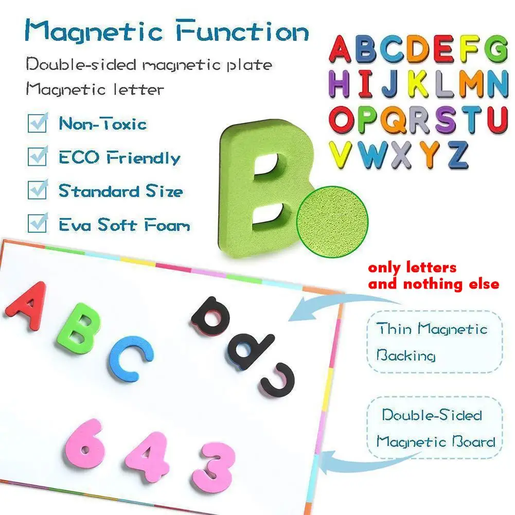 Magnetic Letters 10/26 Pcs Uppercase Lowercase Foam Alphabet ABC Magnets For Fridge Refrigerator Educational Learning Toys Set