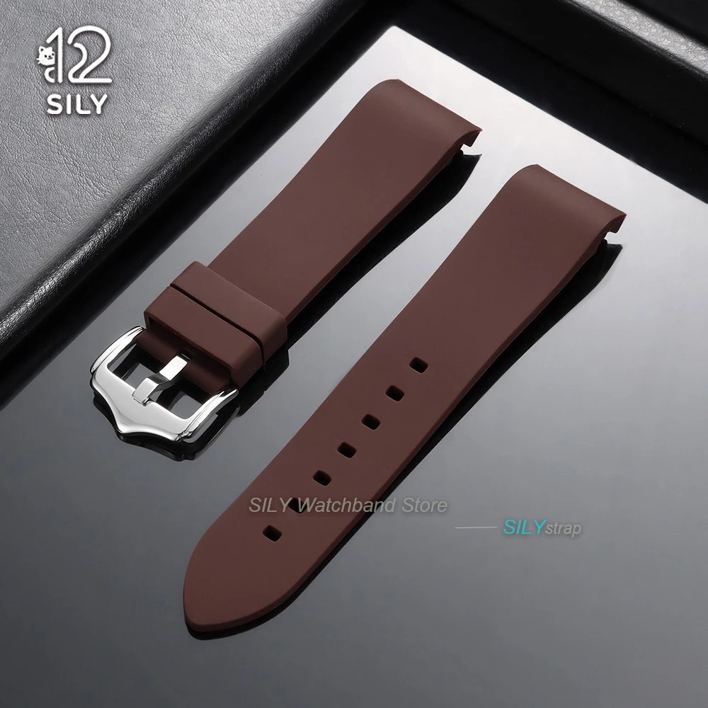 Curved End Silicone Sport Watch Band - Soft, Waterproof Replacement Wrist Strap