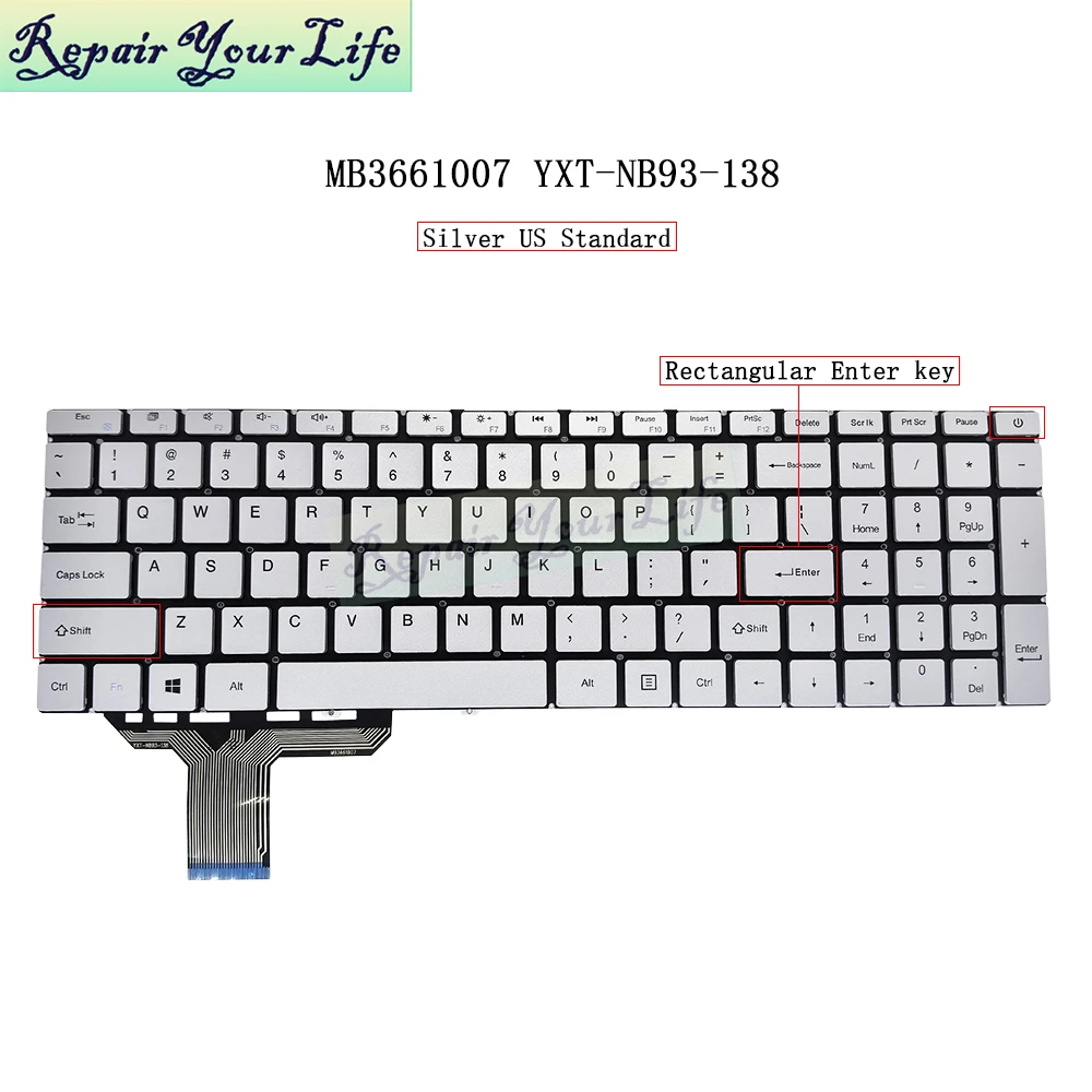 Teclado para Notebook Teclados Árabe Francês Azerty Eua af Yxt-nb93138 Yxt-nb93-134 Mb3661007 Pride-k3954 F0041004 Mb3661004