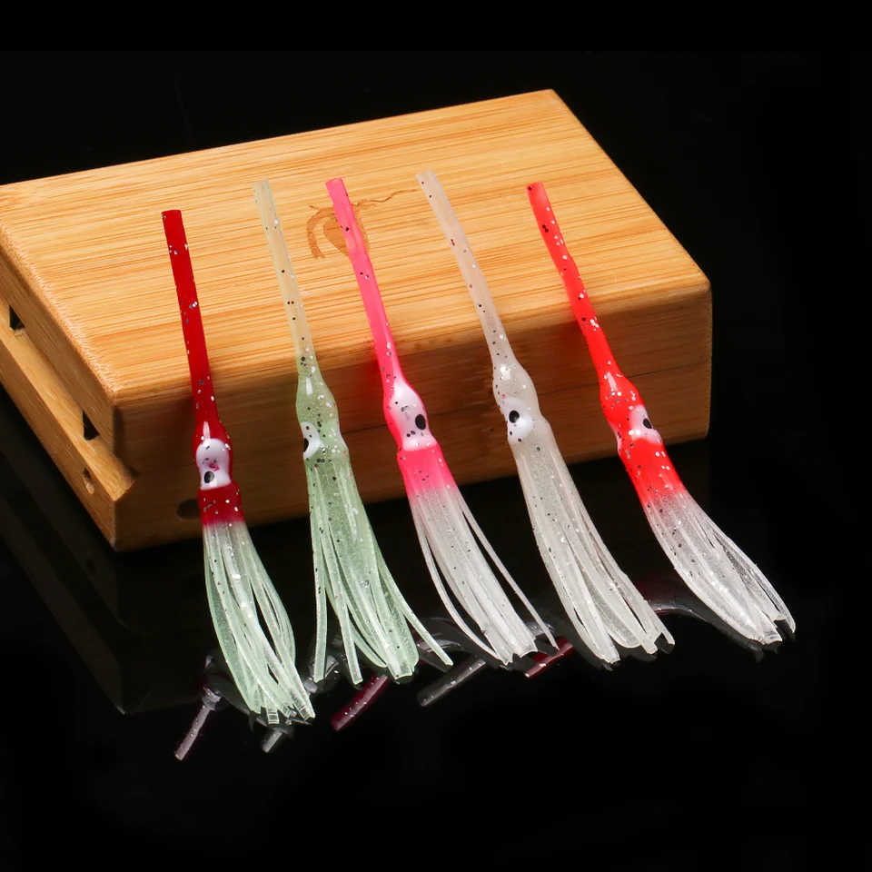60pcs Octopus Squid Fishing Lure Skirts – Soft Plastic Saltwater Trolling Lures, Multi-Size Set - View #2