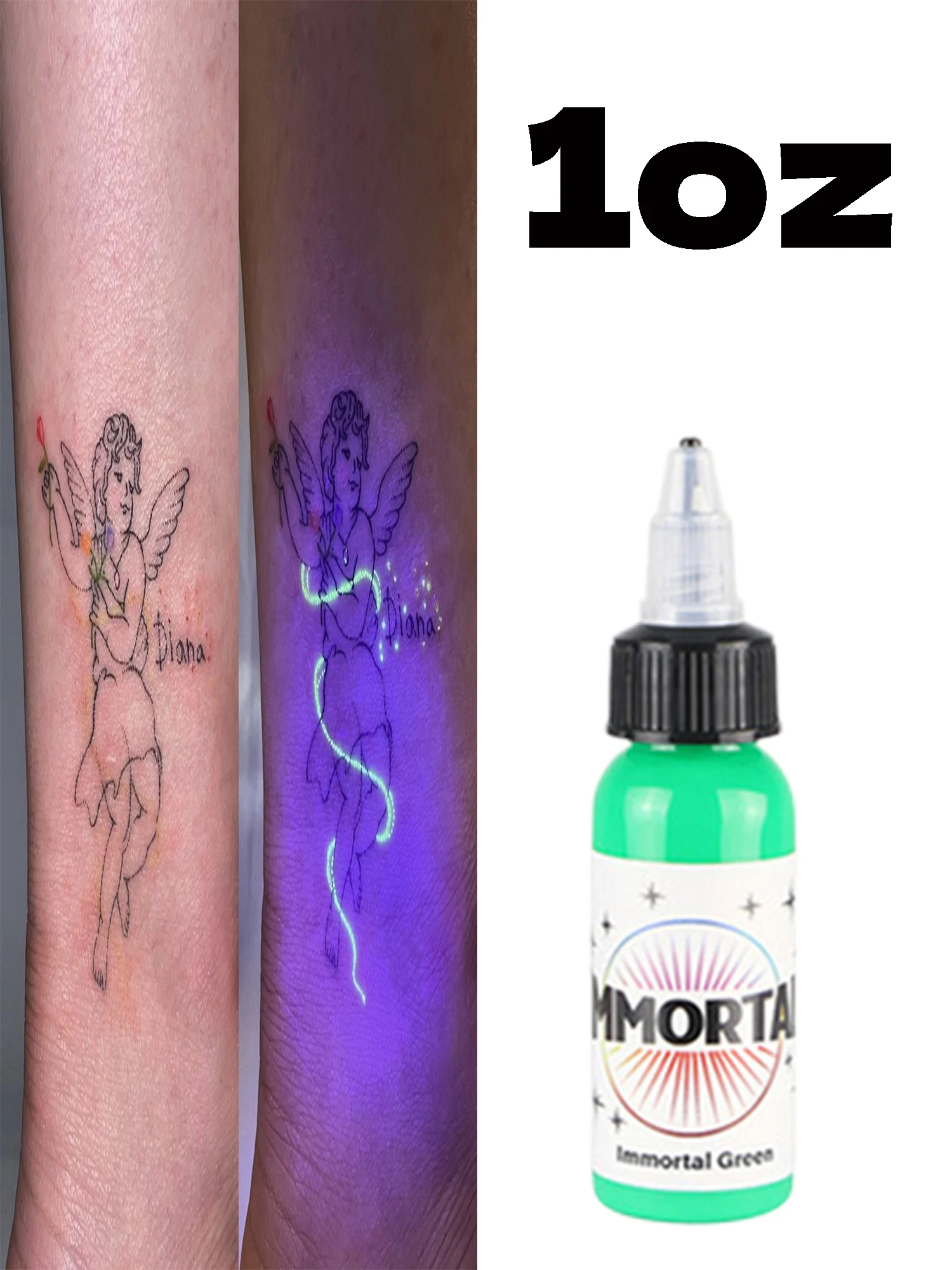 BLOODLINE Tattoo UV Glowing SET Nuclear Blacklight Pink White Orange Inks 1  oz