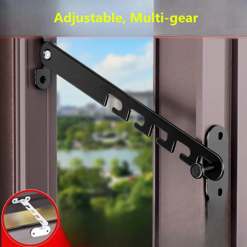 New Inner Window Limiter Latch Position Stopper Casement Wind Brace Home Security Door Windows Sash Lock Child Safety Protection