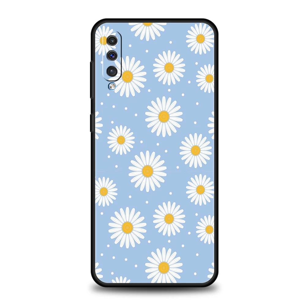 Black Silicone Floral Phone Case Cover - Elegant Design