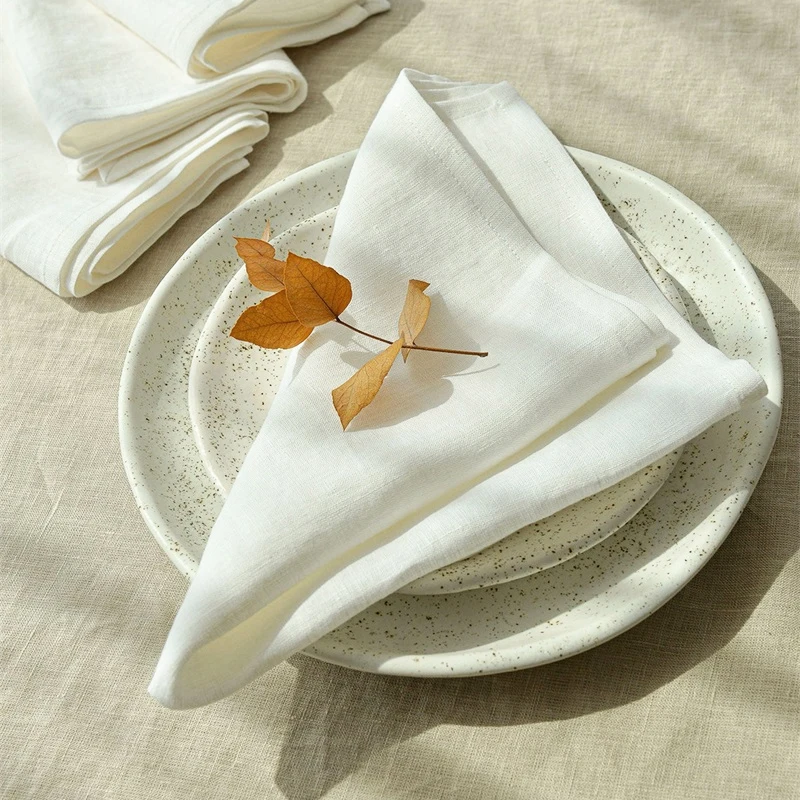 Set Of 12 30x45cm Table Cloth Napkins Cotton Durable Fabric