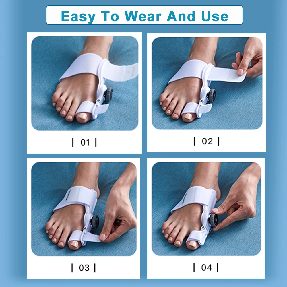 MERALL Adjustable Hallux Valgus Toe Correction Foot Care Tool Toe Seperator Bunion Corrector For Women Orthopedic Foot Massager