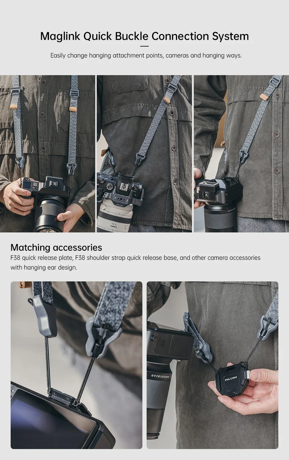 Maglink Quick Magnetic Buckle pro Shoulder Strap Camera Strap Adjustable Neck Be