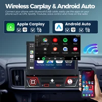 Автомобильный радиоприемник 1 Din Android 13 7-дюймовый Carplay Android Auto с выдвижным экраном Универсальный автомобильный мультимедийный видеоплеер GPS WIFI FM BT — изображение 2